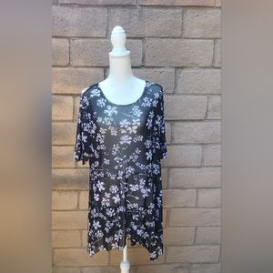 Lane Bryant Sheer Dress Knee Length Asymmetrical Size 18/20